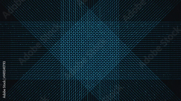 Fototapeta Digital Spider Line on Blue Technology Background,electronic and Motion concept design,vector.