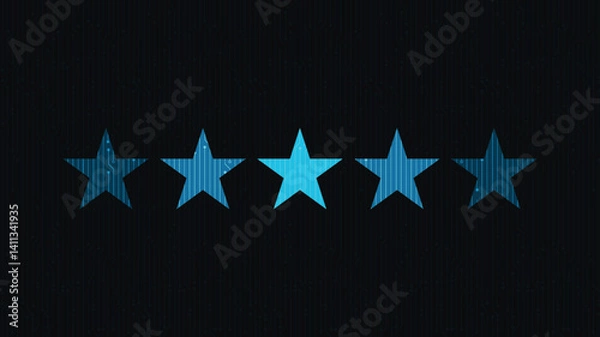 Fototapeta Dgitial Five star Technology Background,Digital and Motion concept design,vector.