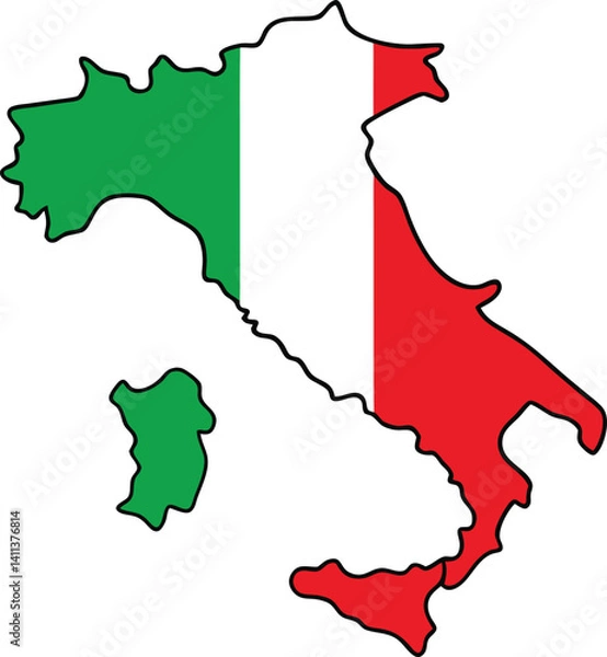 Fototapeta Italy map