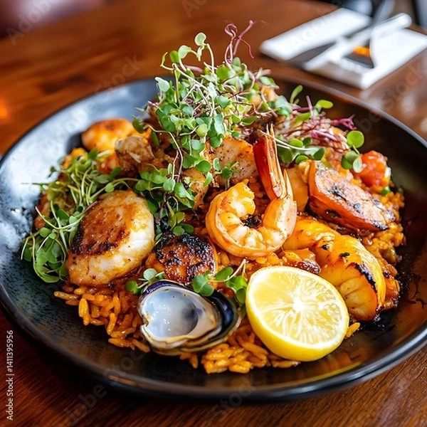 Obraz fried fish with vegetables