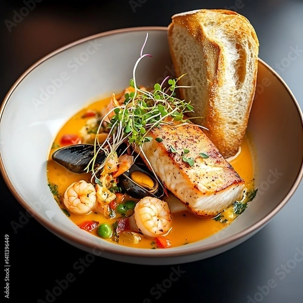 Obraz baked fish with potatoes