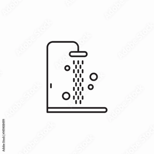 Fototapeta shower with water icon sign vector