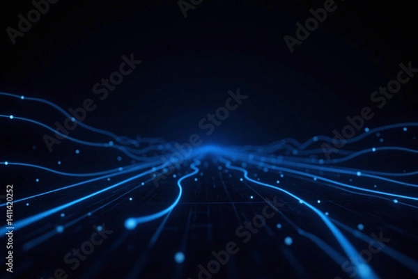 Obraz dark blue background with binary code 2