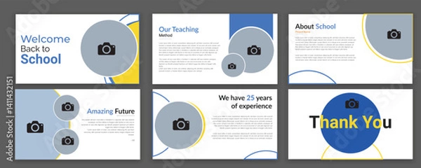 Obraz Education PowerPoint presentation slides template design. Use for modern keynote presentation background, brochure design, website slider template