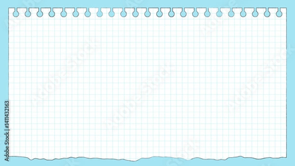 Fototapeta note frame-6　メモのフレーム。ノートの背景。紙の壁紙。破いたノートのあしらい。