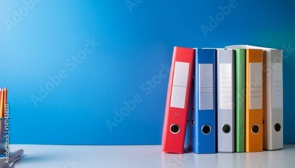 Fototapeta office folders on a shelf