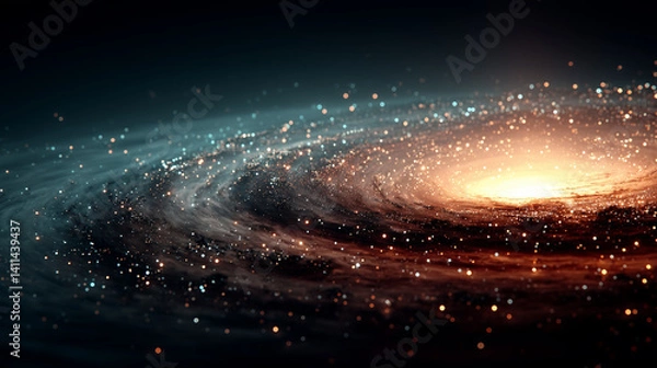 Fototapeta Exploring cosmic phenomena galactic swirls and nebulae in space digital art outer space awe-inspiring view