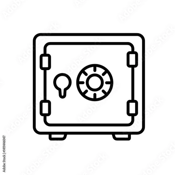 Fototapeta Safe icon in outline security style