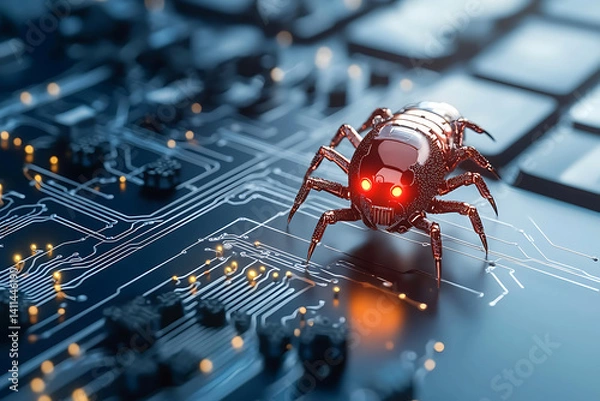 Fototapeta Malware scanning software analyzing network files cybersecurity lab digital analysis high-tech environment close-up view data protection concept