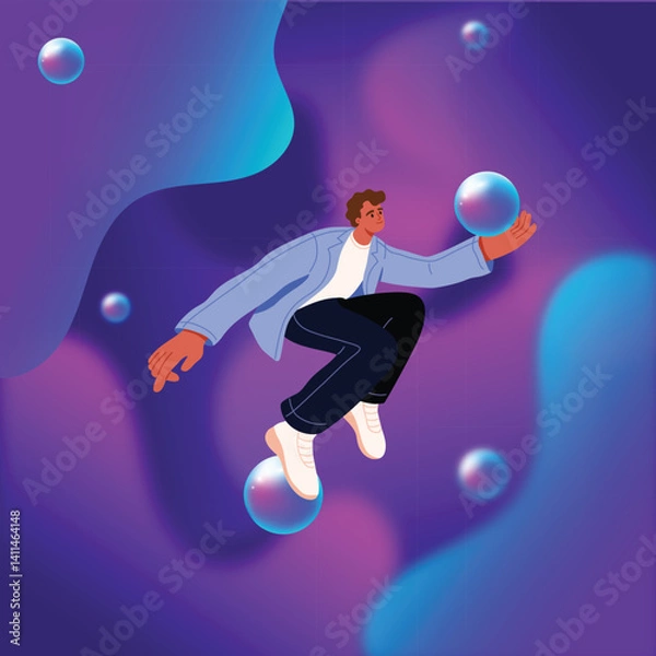 Obraz boy in motion graphic 