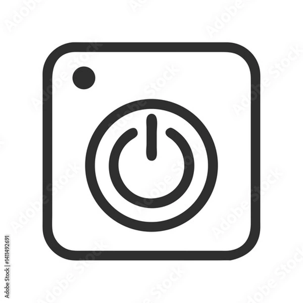 Fototapeta Power Button Icon Representing System Startup and Device Activation
