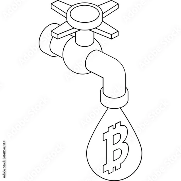 Fototapeta Bitcoin Faucet Icon