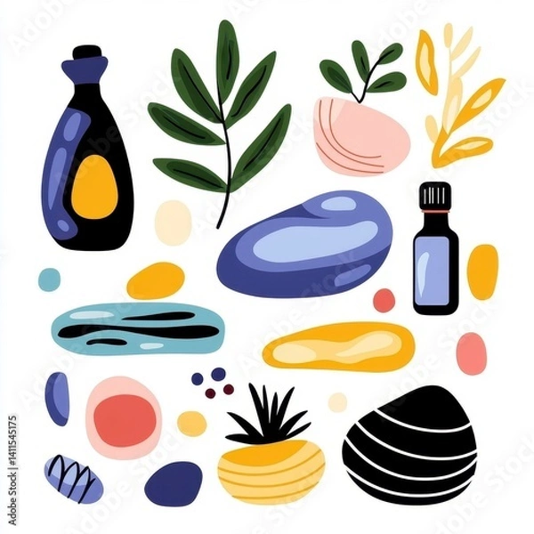 Obraz Abstract Botanical and Beauty Elements for Creative Design Projects