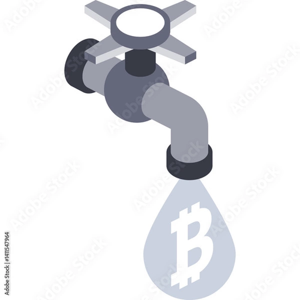 Fototapeta Bitcoin Faucet Illustration