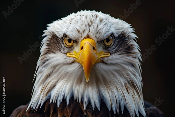 Obraz A bald eagle perched on a forests