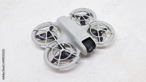 Fototapeta Unmanned aerial vehicle controlled remotely drone used for various purposes such as aerial photography military recreational mapping surveillance delivery due to their ability to reach difficult areas