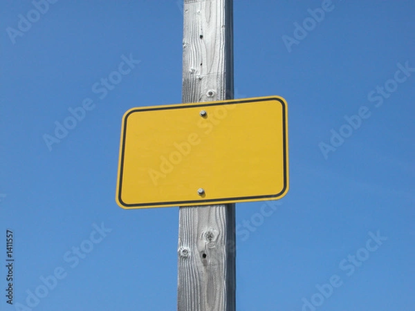 Fototapeta blank sign and post