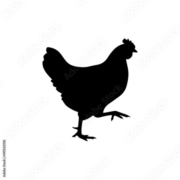 Obraz chickens Han silhouette icon vector flat design.