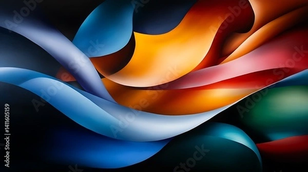 Fototapeta Abstract Colorful Swirls Dynamic Design Background.
