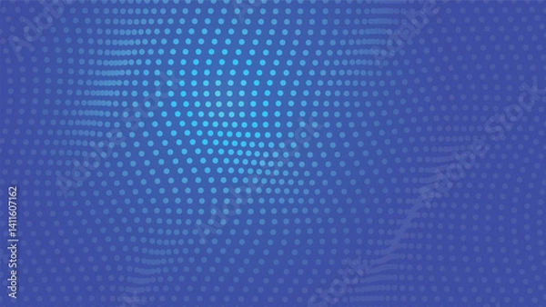Fototapeta abstract blue dots pattern with wavy surface background