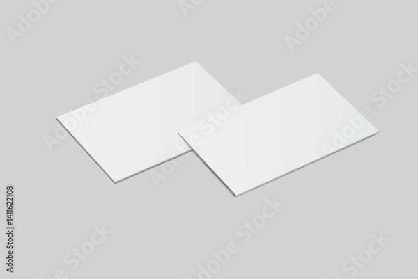 Fototapeta Vector Modern rectangle business card or credit card mockup. Realistic template design for presentation branding identity, corporate, advertising, personal, stationery, sticker, sheet, label, banner

