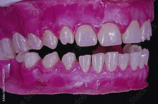 Fototapeta Detailed View of Human Dental Anatomy with Visible Gums. Generative AI.
