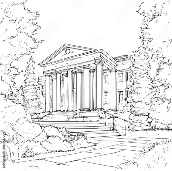 Fototapeta Contemporary style Information center coloring book design, Contemporary style Information center vector illustration