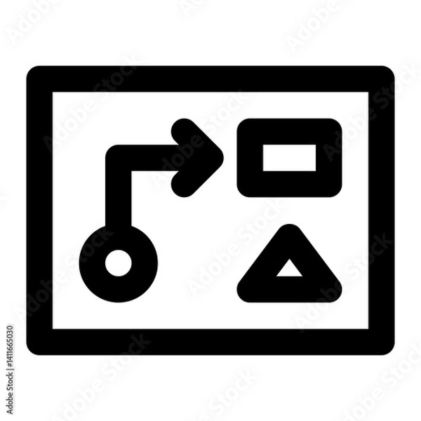 Fototapeta plan strategy playbook route. minimalist outline icon for web and app