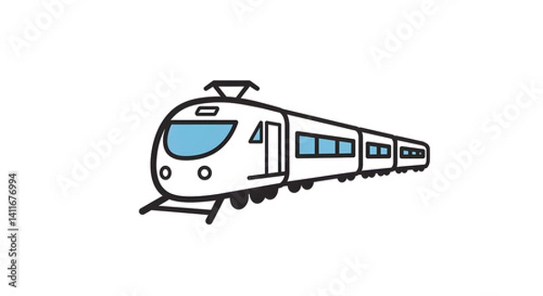 Fototapeta Modern Train Illustration Isolated on White Background
