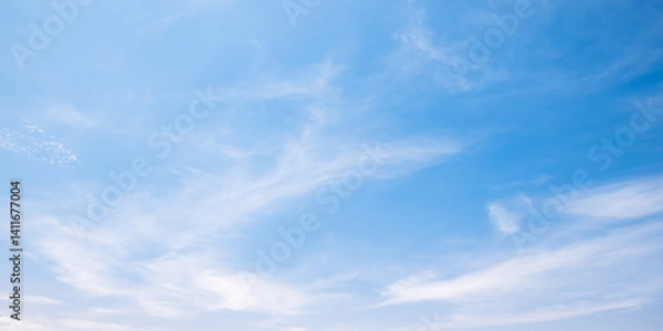 Obraz e sky is bright, tthhe fluffy white clouds are quiet.