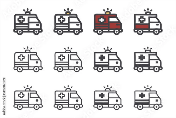 Fototapeta Ambulance icon set