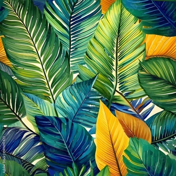 Fototapeta Tropical leaves pattern