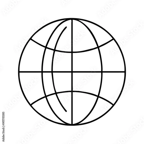 Obraz globe icon, globe line art - simple line art of globe, perfect for globe logos and icons