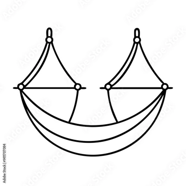 Fototapeta hammock icon, hammock line art - simple line art of hammock, perfect for hammock logos and icons