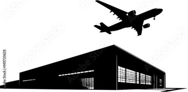 Fototapeta Silhouette of Distribution center, Distribution center vector image