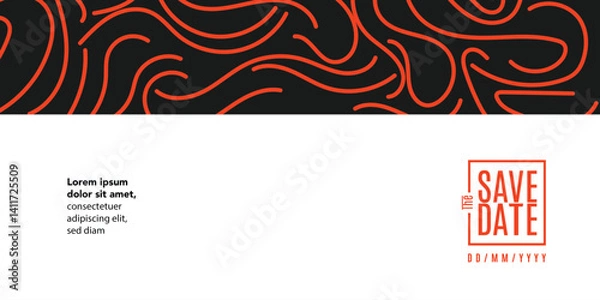 Obraz Save the date banner. Can be used for business, marketing and advertising. logo graphic design of event summit made for Technology and upcoming events. Vector EPS 10	