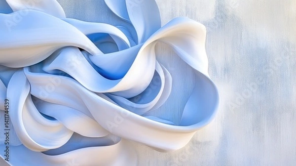 Obraz Soft Blue Textile Ripples in Abstract Composition for Artful Design