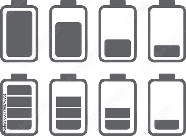 Obraz バッテリーアイコンセット　グレー