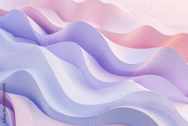 Fototapeta Elegant Abstract Flowing Shapes – Pastel Gradient Motion Background
