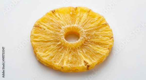 Fototapeta Dried Pineapple Slice on white