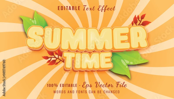 Obraz summer time 3d text effect design