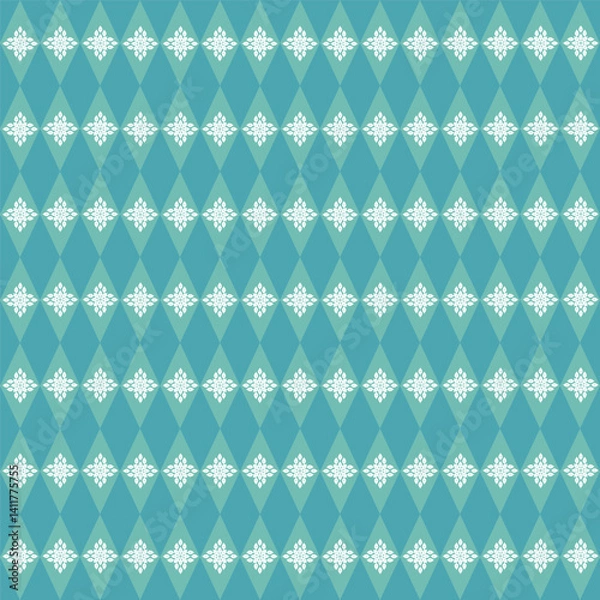 Fototapeta Blue Thai pattern for background, seamless pattern.