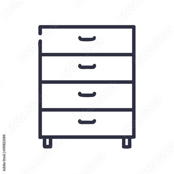 Obraz Vertical Dresser Icon Representing Bedroom Storage and Organization Furniture
