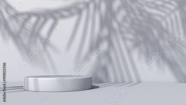 Fototapeta Background rendering with 3d podium and wall scene abstract background. 3D illustration, 3D rendering	