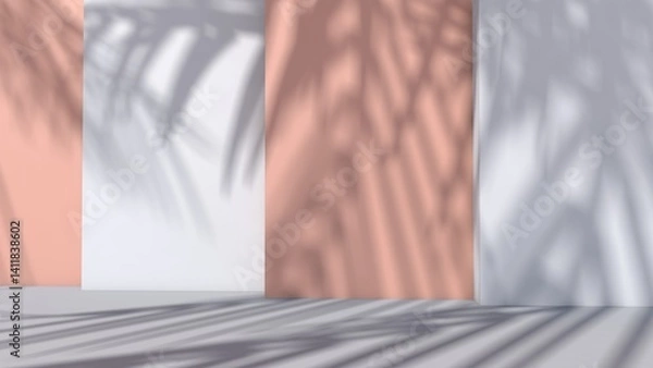 Fototapeta Empty room with wall background. 3D illustration, 3D rendering	