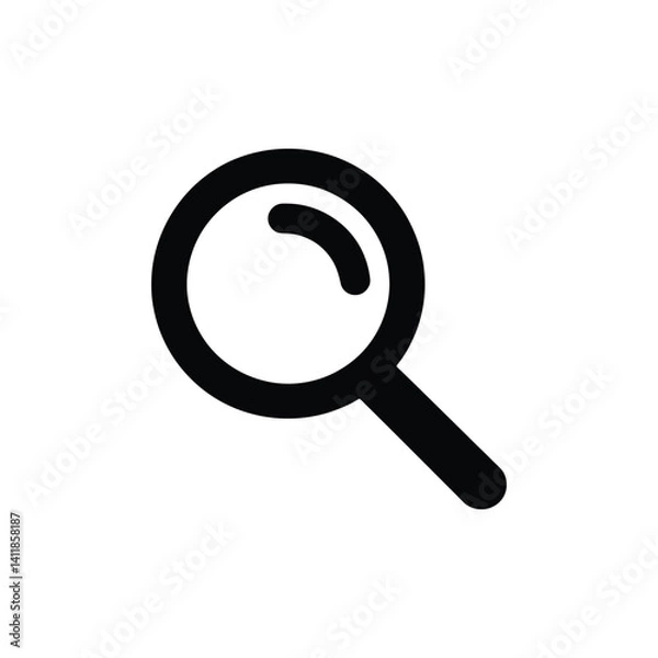 Fototapeta Search magnifying glass flat icon for apps and websites