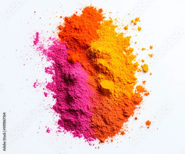 Obraz photo of a small mound of bright cinnamon on a white background