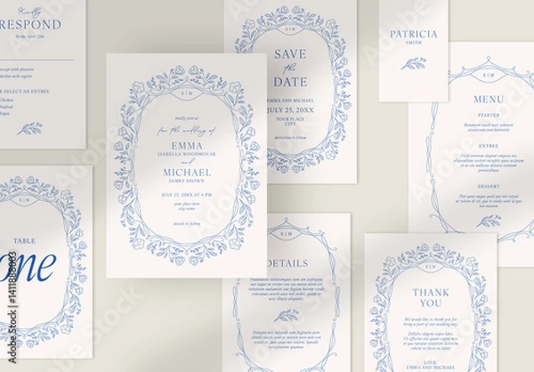 Obraz Blue Floral Wedding Suite