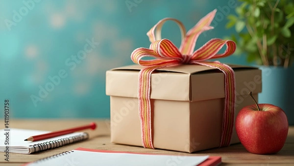 Fototapeta Exhibit refined visuals of innovative gift ideas honoring teachers featuring creative presentations and artistic designs that celebrate educational influence and teacher impact in  Photo Stock  Concep