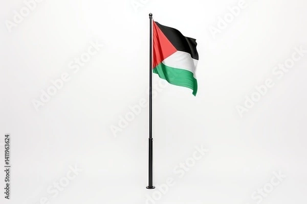 Fototapeta simple palestine flag with stick